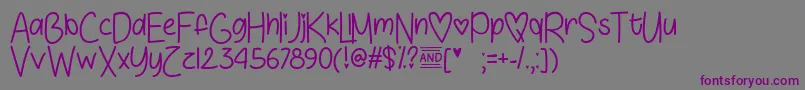 Шрифт LoveSunshineTtf – фиолетовые шрифты на сером фоне