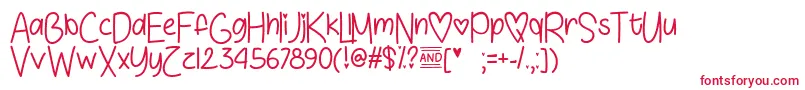 LoveSunshineTtf Font – Red Fonts on White Background