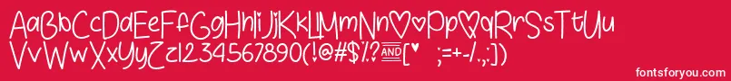 フォントLoveSunshineTtf – 赤い背景に白い文字