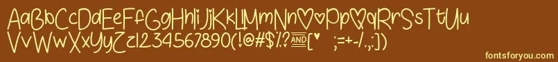 LoveSunshineTtf Font – Yellow Fonts on Brown Background