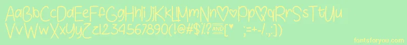 LoveSunshineTtf Font – Yellow Fonts on Green Background