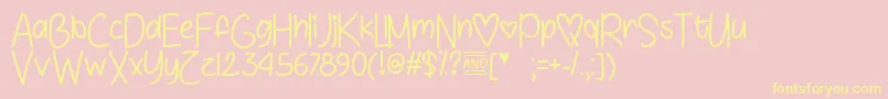 LoveSunshineTtf Font – Yellow Fonts on Pink Background
