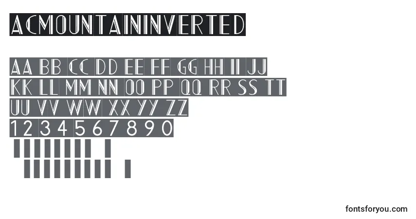 AcmountainInverted Font – alphabet, numbers, special characters