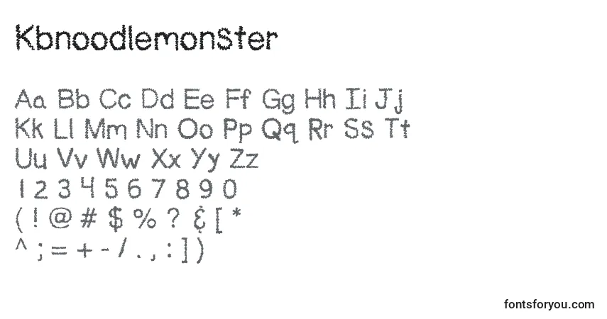 Schriftart Kbnoodlemonster – Alphabet, Zahlen, spezielle Symbole