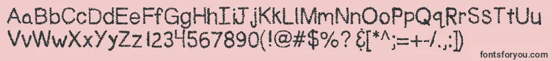 Kbnoodlemonster-Schriftart – Schwarze Schriften auf rosa Hintergrund