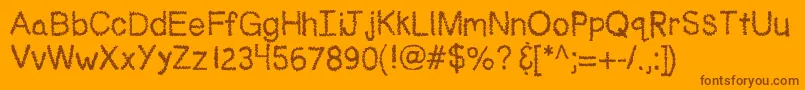 Kbnoodlemonster Font – Brown Fonts on Orange Background