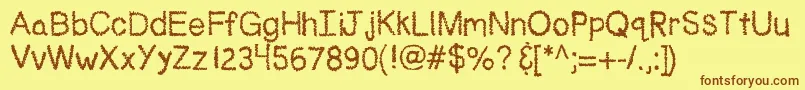 Kbnoodlemonster Font – Brown Fonts on Yellow Background