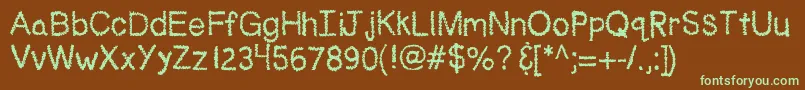 Kbnoodlemonster Font – Green Fonts on Brown Background