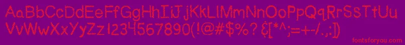 Kbnoodlemonster Font – Red Fonts on Purple Background