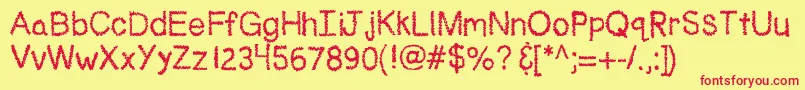 Kbnoodlemonster Font – Red Fonts on Yellow Background