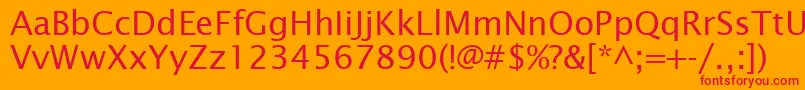 InsightSansSsi-Schriftart – Rote Schriften auf orangefarbenem Hintergrund