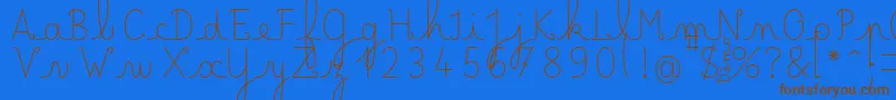 LecteurheureuxRegular Font – Brown Fonts on Blue Background