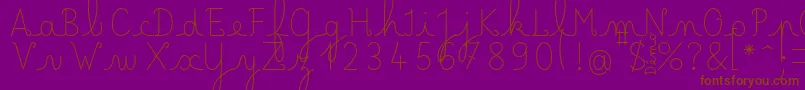 LecteurheureuxRegular Font – Brown Fonts on Purple Background