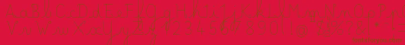 LecteurheureuxRegular Font – Brown Fonts on Red Background