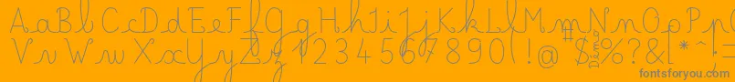 LecteurheureuxRegular-Schriftart – Graue Schriften auf orangefarbenem Hintergrund