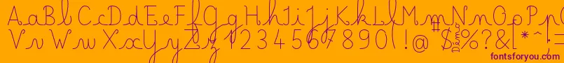 LecteurheureuxRegular Font – Purple Fonts on Orange Background