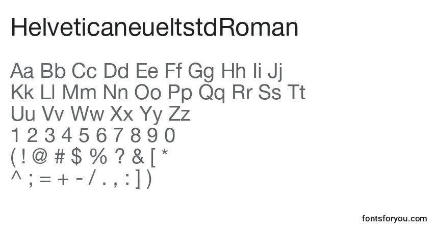 Шрифт HelveticaneueltstdRoman – алфавит, цифры, специальные символы