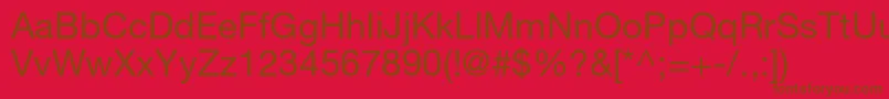 Weitere Informationen zur HelveticaneueltstdRoman-Schriftart HelveticaneueltstdRoman-Schriftart – Braune Schriften auf rotem Hintergrund
