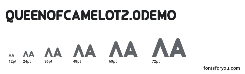 Размеры шрифта QueenOfCamelot2.0Demo