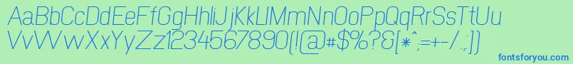 NewmediaRegularItalic Font – Blue Fonts on Green Background