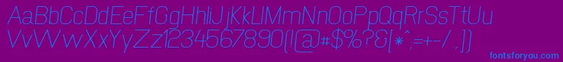 NewmediaRegularItalic Font – Blue Fonts on Purple Background