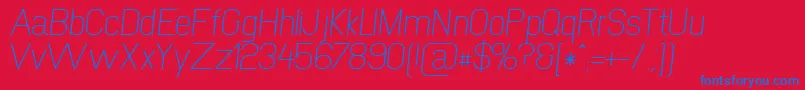 NewmediaRegularItalic Font – Blue Fonts on Red Background