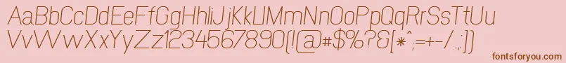 NewmediaRegularItalic Font – Brown Fonts on Pink Background