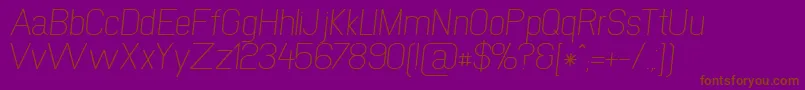 Police NewmediaRegularItalic – polices brunes sur fond violet