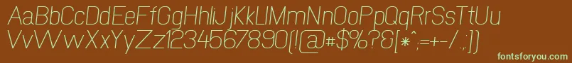 NewmediaRegularItalic Font – Green Fonts on Brown Background