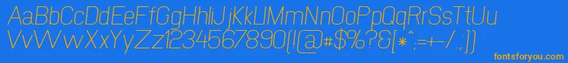 NewmediaRegularItalic Font – Orange Fonts on Blue Background