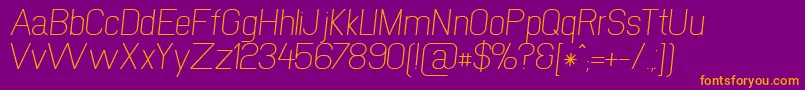 NewmediaRegularItalic Font – Orange Fonts on Purple Background