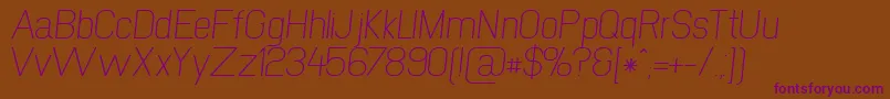 NewmediaRegularItalic Font – Purple Fonts on Brown Background