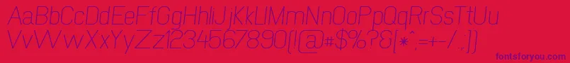 NewmediaRegularItalic Font – Purple Fonts on Red Background