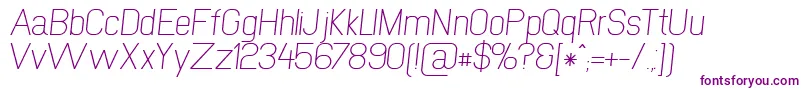 NewmediaRegularItalic Font – Purple Fonts on White Background