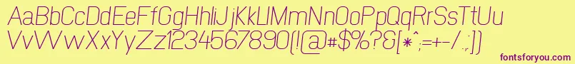 NewmediaRegularItalic Font – Purple Fonts on Yellow Background