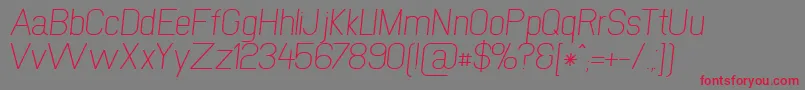 NewmediaRegularItalic Font – Red Fonts on Gray Background