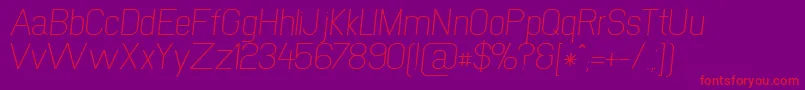 Czcionka NewmediaRegularItalic – czerwone czcionki na fioletowym tle