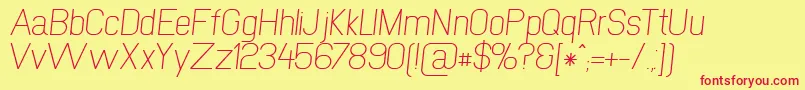 NewmediaRegularItalic Font – Red Fonts on Yellow Background