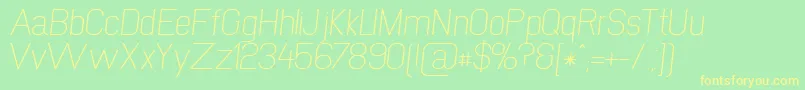 Fonte NewmediaRegularItalic – fontes amarelas em um fundo verde