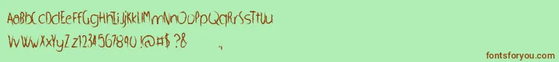 Подробнее о шрифте WhippedScream Шрифт WhippedScream – коричневые шрифты на зелёном фоне