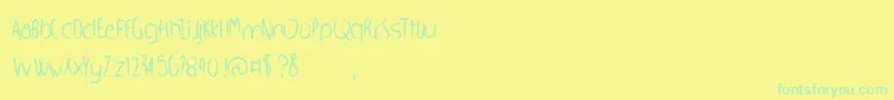 Czcionka WhippedScream – zielone czcionki na żółtym tle