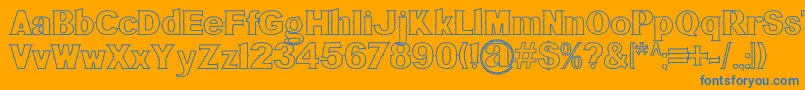 BluegrassOutline Font – Blue Fonts on Orange Background