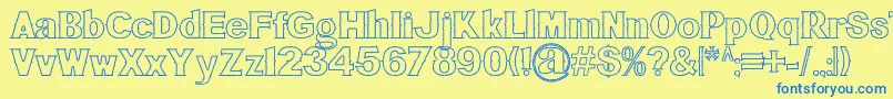 BluegrassOutline Font – Blue Fonts on Yellow Background