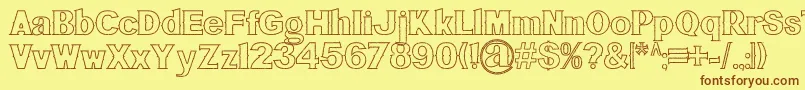 BluegrassOutline Font – Brown Fonts on Yellow Background