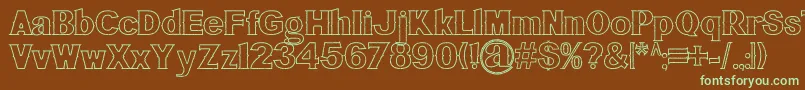 BluegrassOutline Font – Green Fonts on Brown Background