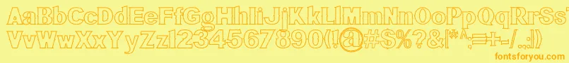 BluegrassOutline Font – Orange Fonts on Yellow Background