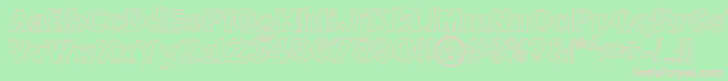 BluegrassOutline Font – Pink Fonts on Green Background