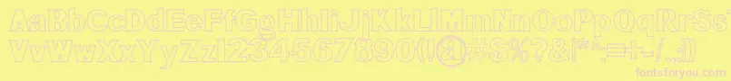 BluegrassOutline Font – Pink Fonts on Yellow Background