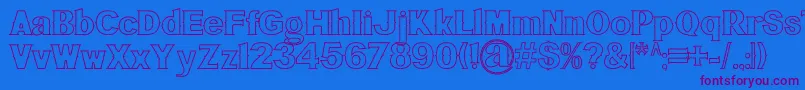 BluegrassOutline Font – Purple Fonts on Blue Background