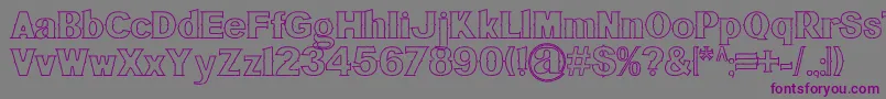 BluegrassOutline Font – Purple Fonts on Gray Background